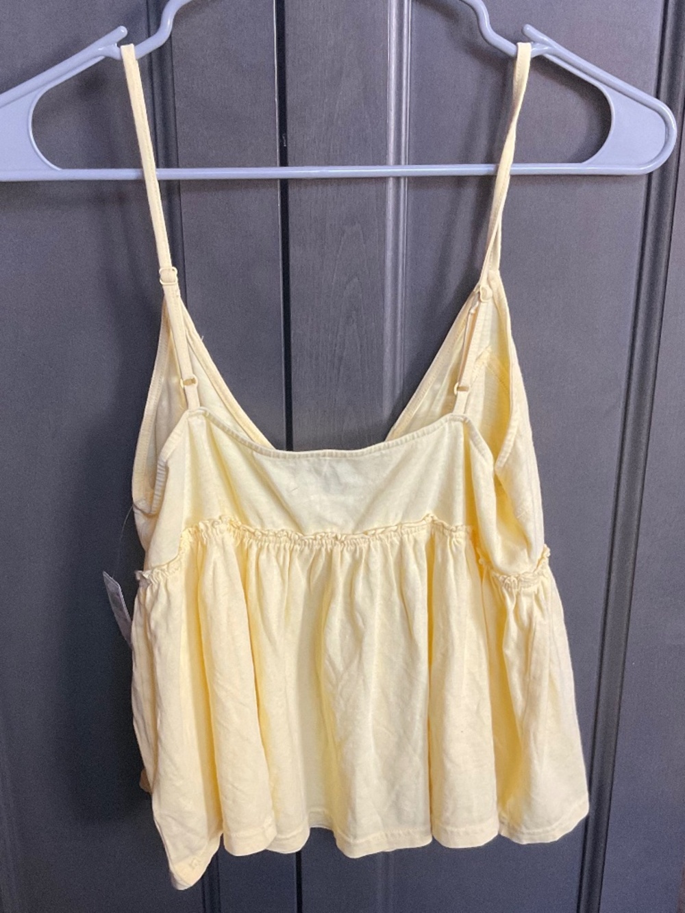 Yellow frilly/ruffle tank top